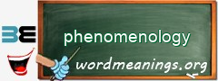 WordMeaning blackboard for phenomenology